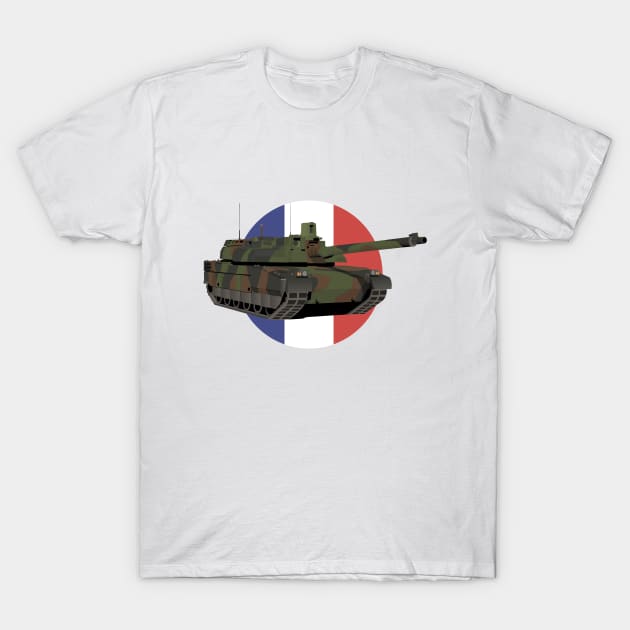 French Tank Leclerc with Flag T-Shirt by NorseTech